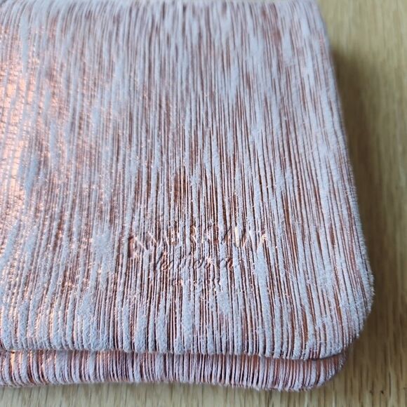 American Leather Bifold Wallet Metallic Rose Gold, Woven detail, EUC - Picture 2 of 12
